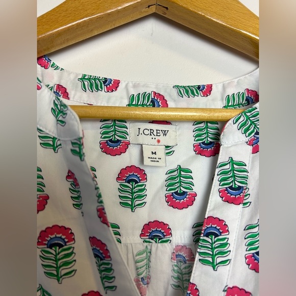 J.Crew Proppy Summer 2024 Size M Floral Short Sleeve Blouse Top  Vacation Hotel - Picture 6 of 13